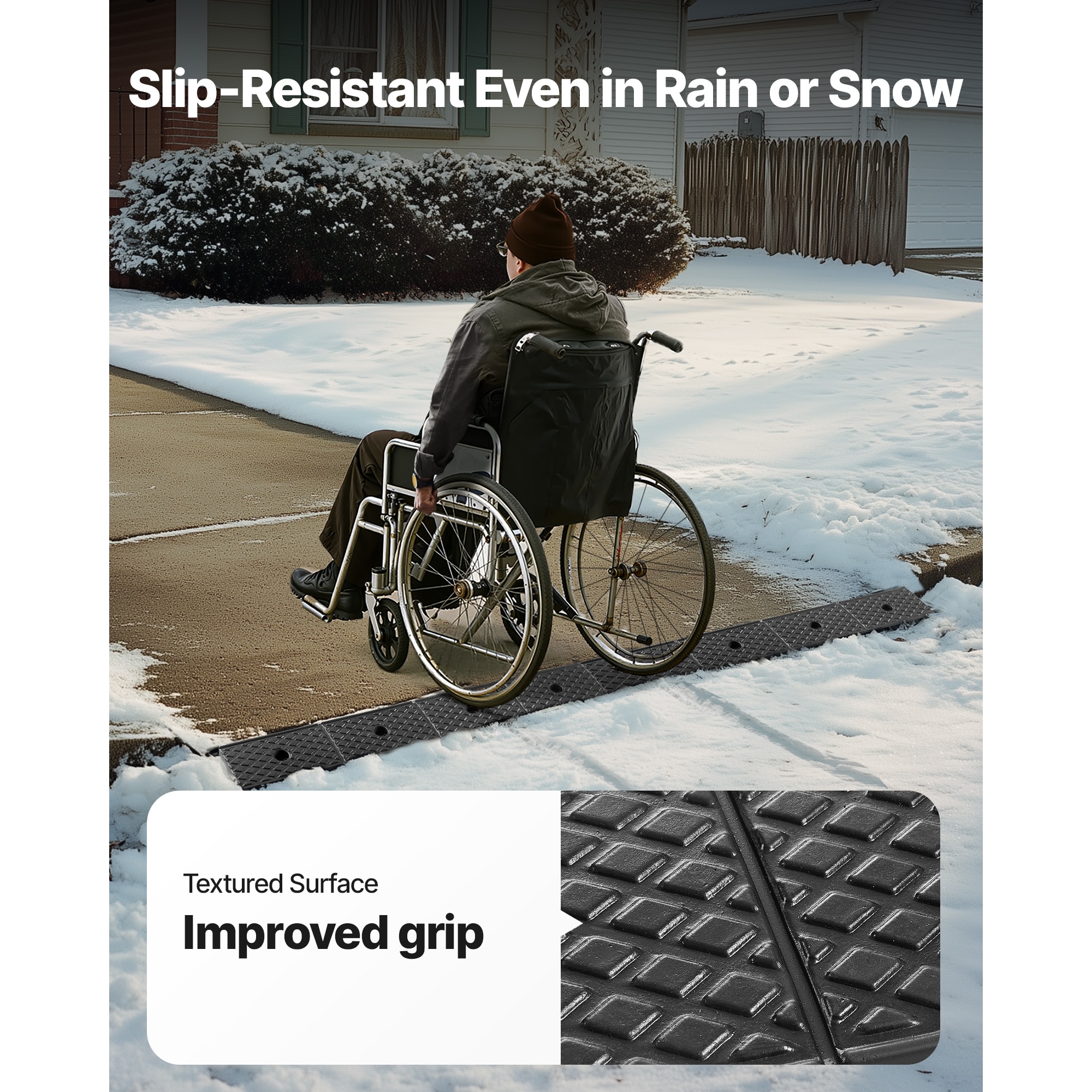 Heavy Duty Rubber Curb Ramp For Wheelchairs And Motorcycles 2 Pack_voghion.com